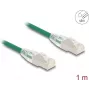 Sieťový kábel DeLOCK RJ45 Cat.6A konektor samec na konektor samec U/FTP tenký 1 m zelený