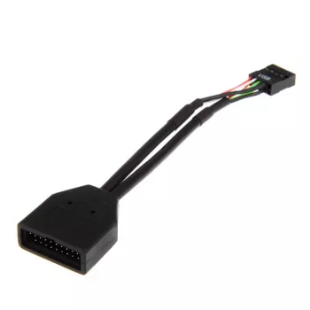 USB 19-pin na USB 9-pin adaptérový kábel 0,15 m, čierny, No name ZUUS-173