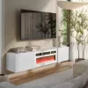 Cama TV skrinka TULA 183x35x37 biela matná + biela rímsa