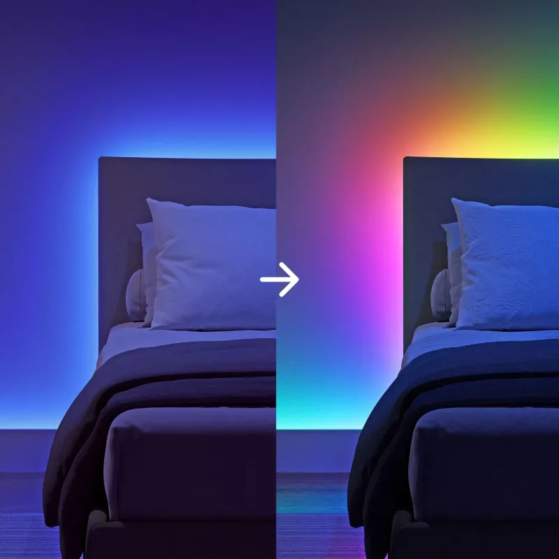 Nanoleaf Essentials NF085K02-5ALS Matter inteligentný viacfarebný HD svetelný pás, štartovacia súprava, 5 m, 300 LED, viac ako 16 mil. farieb, 550 lm, 18 W, 2700-6500 K, Wi-Fi/Bluetooth