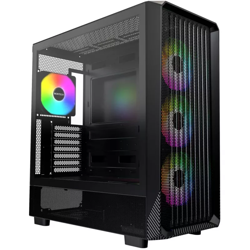PC skriňa Montech X5 Midi Tower čierna ATX 3x 140 mm ventilátory