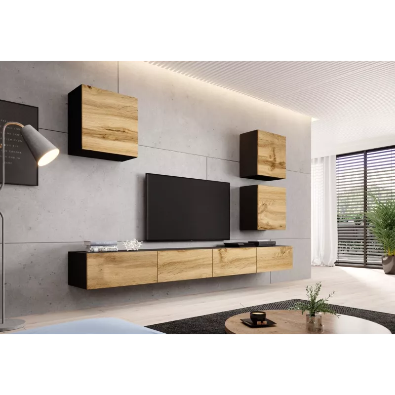 Cama TV stojan VIGO 140 30/140/40 čierny/dub wotan
