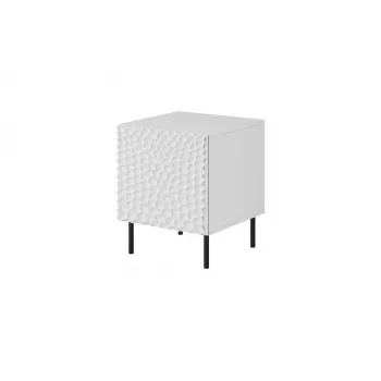 Sada nočných stolíkov Cama Meble HOLE — 2 ks, 44×40,5×53,5 cm, biela matná, MDF/drevotrieska, rám 16 mm