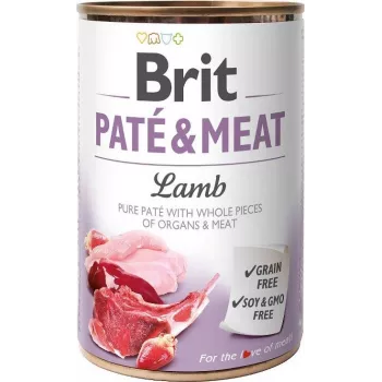 BRIT Paté & Meat s jahňacím - mokré krmivo pre psy - 400g