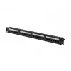 Patch panel 1U LANBERG PPUA-1024-B, 24 portov, Cat6a, U/UTP, 1U rack, hĺbka 102 mm, kov, čierny