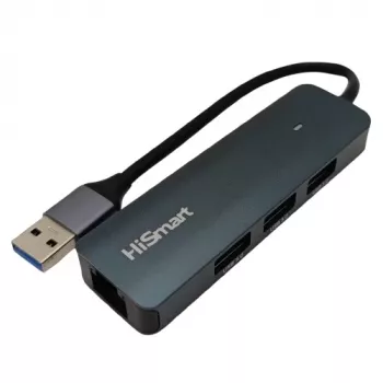 Adaptér USB-A - 3x USB 3.0, RJ45