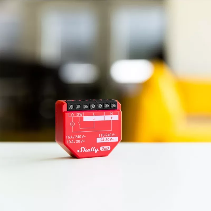 Shelly 1PM Gen3 relé Wi-Fi/Bluetooth, 16 A, s meraním výkonu