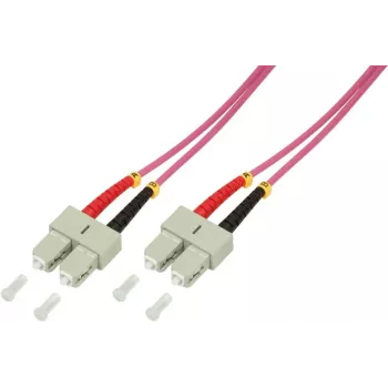 LogiLink - patch kábel - SC multimode (M) na SC multimode (M) - 1 m - optické vlákno - duplex - 50/125 mikrometrov - OM4 - bez halogénov - fialový heather
