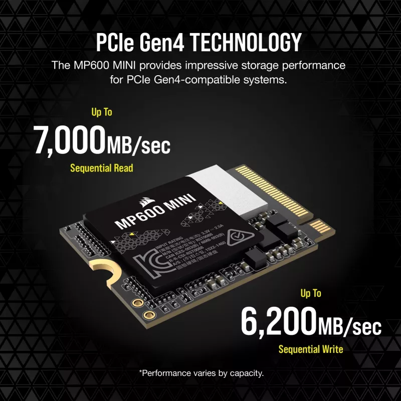 Corsair MP600 Mini – SSD – 2 TB – interný – M.2 2230 – PCIe 4.0 x4 (NVMe)