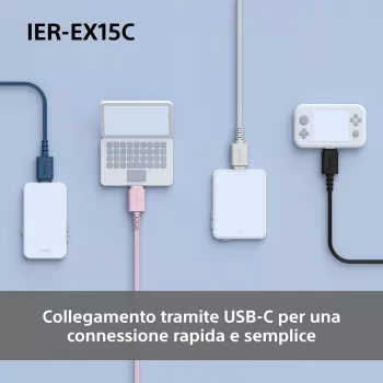 Sony IER-EX15C headset káblový in-ear hovory/hudba USB Type-C biely