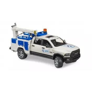 Auto Dodge RAM 2500 Service s otočným svetlom a žeriavom BRUDER 02509