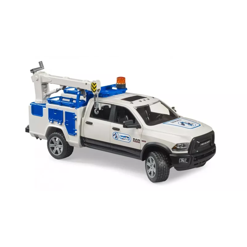 Auto Dodge RAM 2500 Service s otočným svetlom a žeriavom BRUDER 02509