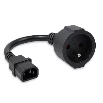 Napájací adaptér QOLTEC IEC 320 C14 na francúzsku zástrčku, 0,15 m kábel