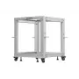 19-palcový otvorený rack LANBERG 12U, nastaviteľná hĺbka 600-1100 mm, sivý