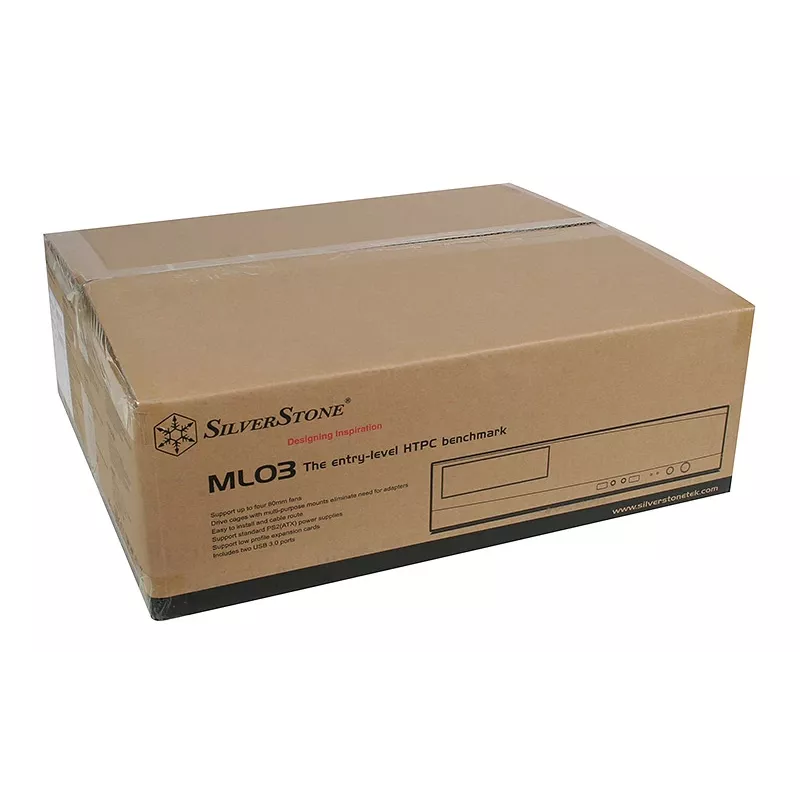 SilverStone MILO ML03 - Desktop - Micro-ATX - bez napájacieho zdroja (ATX / PS/2) - čierna - USB/Audio (SST-ML03B-R)