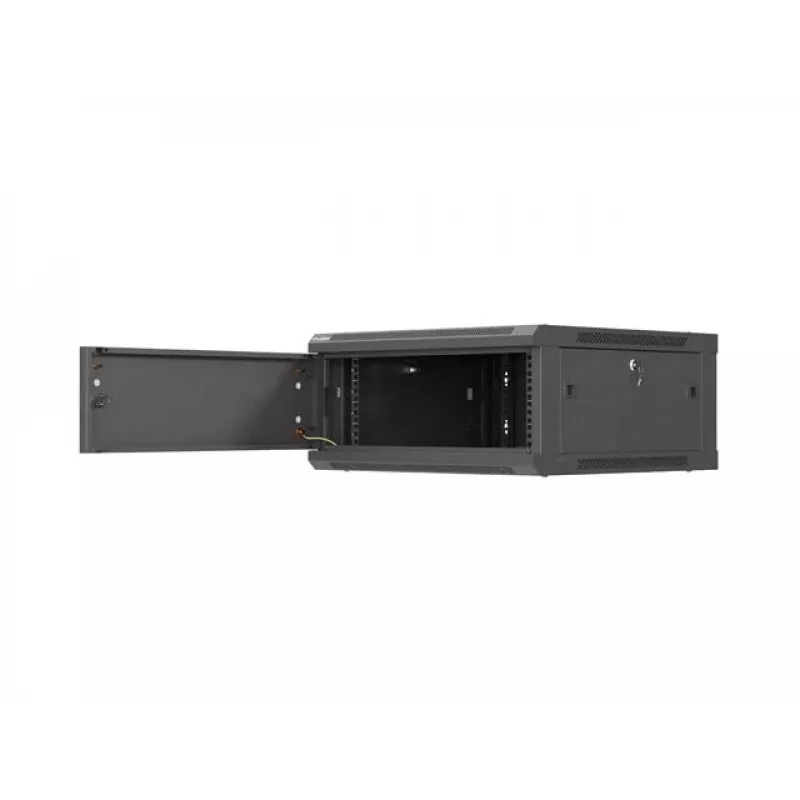 Nástenný 19-palcový sieťový rozvádzač LANBERG 4U 600×600 mm, čierny