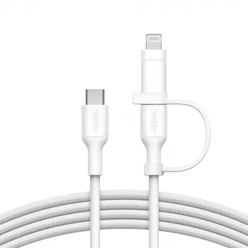 USB kábel Belkin BoostCharge Pro 1,5 m USB-C USB-C/Lightning biely