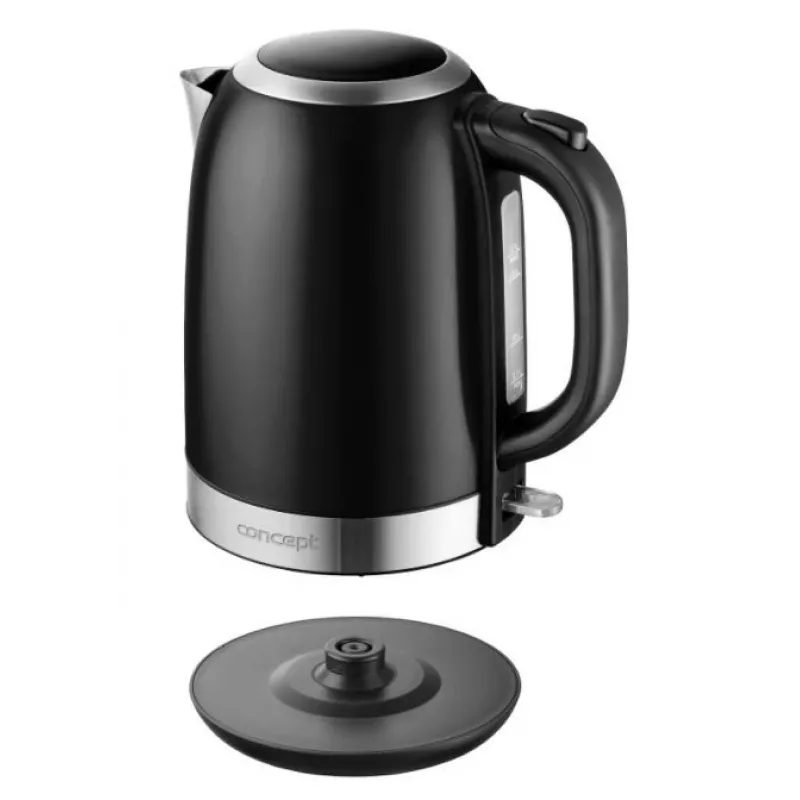 Rýchlovarná kanvica Concept Solution RK3245 — 1,7 l, 2200 W, nehrdzavejúca oceľ, čierna