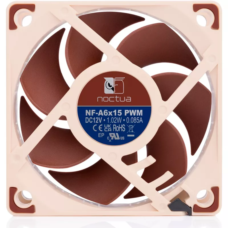 Skriňový ventilátor Noctua NF-A6x15 PWM 60mm, PWM ovládanie, tichý dizajn