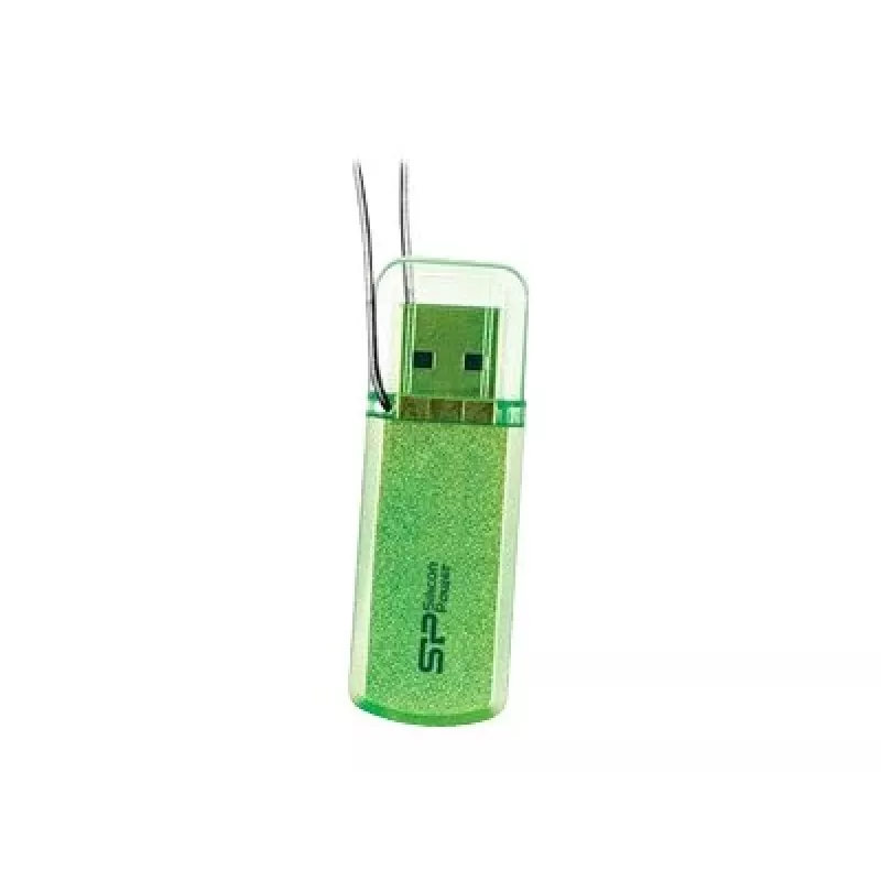 USB kľúč Silicon Power Helios 101 — 8 GB, USB 2.0, Type-A, zelený, dizajn s krytkou