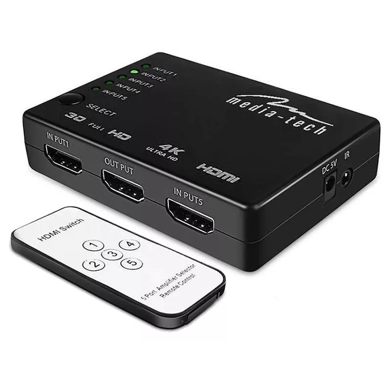 Media-Tech MT5207 Prepínač HDMI 5x, 4K