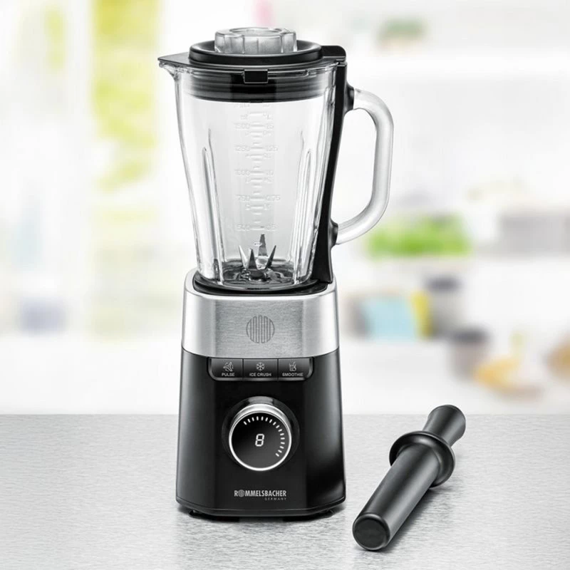 Kuchynský mixér Rommelsbacher MX 1260 — 1200 W, 1,5 L, čierna/nerez