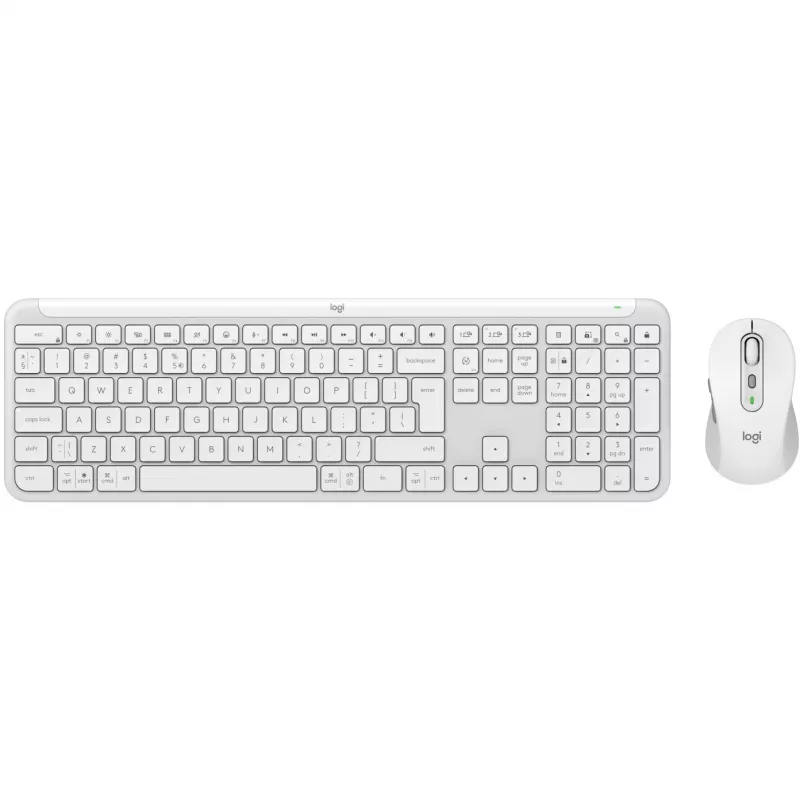 Logitech Signature Slim Combo MK950 - sada klávesnica-myš - 100% plná veľkosť - bezdrôtová - Bluetooth 5.1 LE - QWERTY - US International - off-white (920-012491)