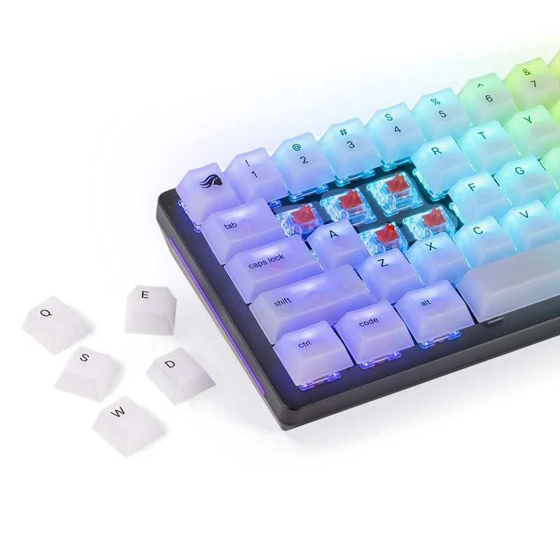 Mechanická sada keycapov Triton Glorious Polychroma RGB — 115 klávesov, tvarovaný profil