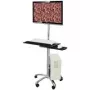 Value 17.99.1174 mobilné sedacie/stojace PC pracovisko strieborné