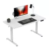 Písací stôl mark adler Leader 7.3 biely — výškovo nastaviteľná ergonomická pracovná stanica