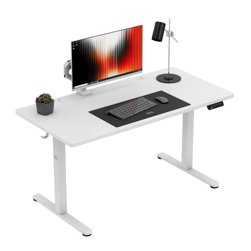 Písací stôl mark adler Leader 7.3 biely — výškovo nastaviteľná ergonomická pracovná stanica