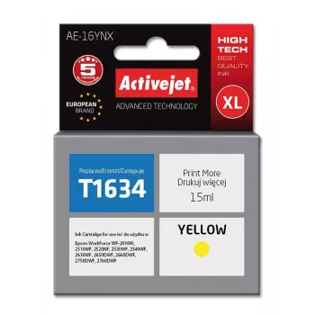 Atramentová kazeta ActiveJet AE-16YNX kompatibilná pre Epson T1634 / 16XL, žltá, 15 ml, vysoká (XL) výdatnosť