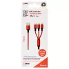 USB kábel 2GO 797150 1,5m USB B USB C/Micro-USB B/Lightning červený