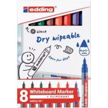 Edding 361 sada popisovačov na biele tabule 4-361-8-S2999, 1 mm, 8 ks, rôzne farby