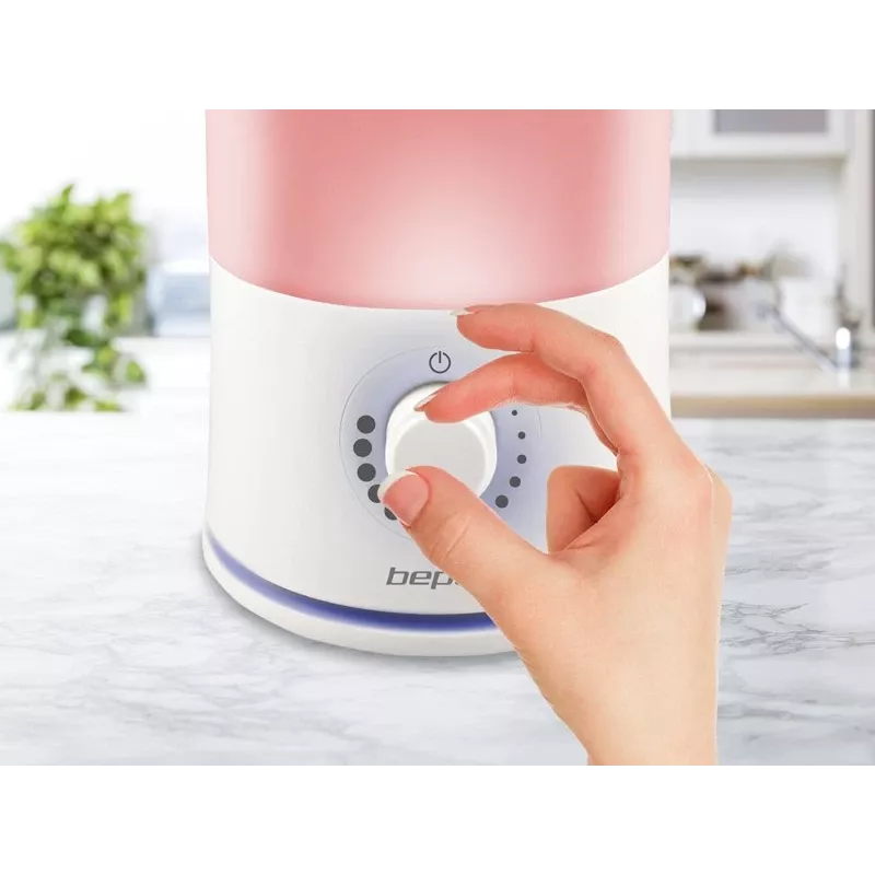 Beper 70.401 ultrazvukový aróma difuzér a zvlhčovač vzduchu, 2,4 l, 7-farebné LED, 25 W