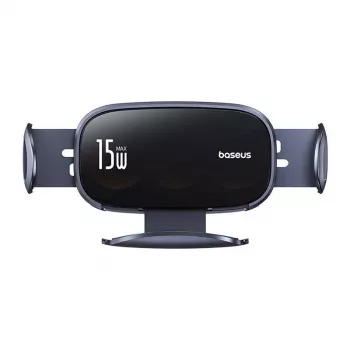 Baseus LightChaser BS-CM029 držiak telefónu do auta s bezdrôtovým 15 W nabíjaním na mriežku ventilácie, čierny