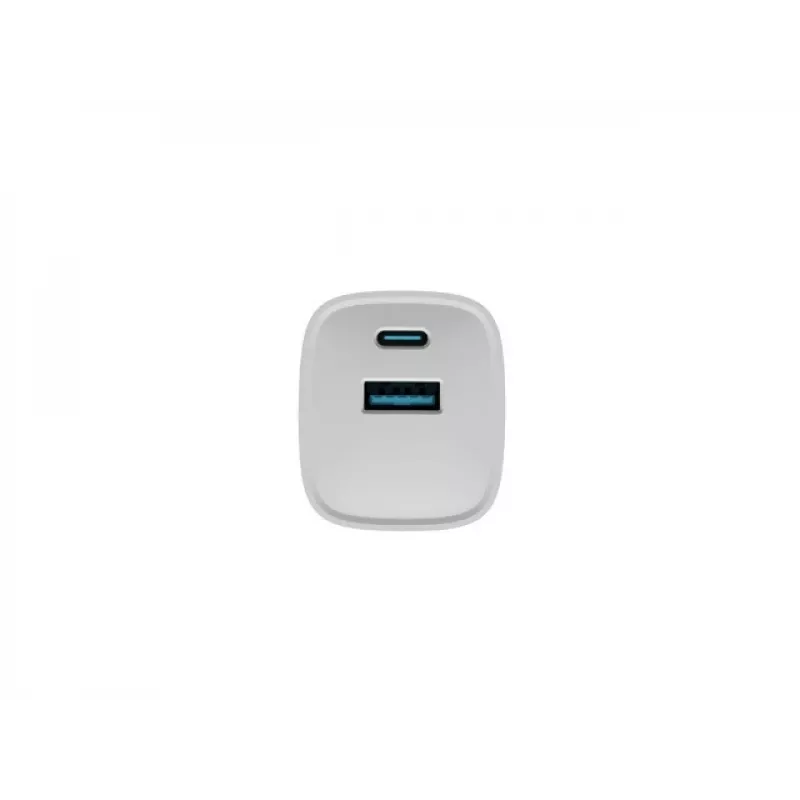 Káblová nabíjačka pre mobilné zariadenia NATEC NUC-2140, 30W, USB-C PD 3.0 + USB-A, Samsung AFC, biela