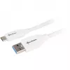 USB 3.2 Gen 2 kábel, USB-A konektor samec > USB-C konektor samec (biela, 0,5 metra)