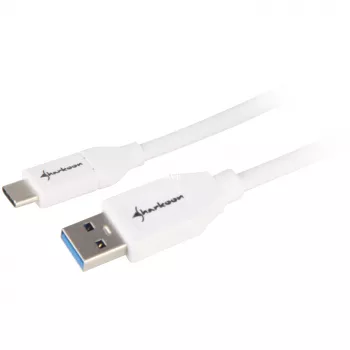 USB 3.2 Gen 2 kábel, USB-A konektor samec > USB-C konektor samec (biela, 0,5 metra)