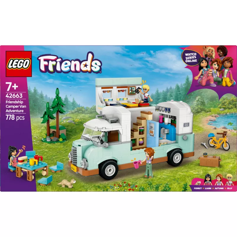 LEGO Motor Home Set 42663 — LEGO Friends obytný automobil, 778 dielov, 3 mini bábiky, od 7 rokov