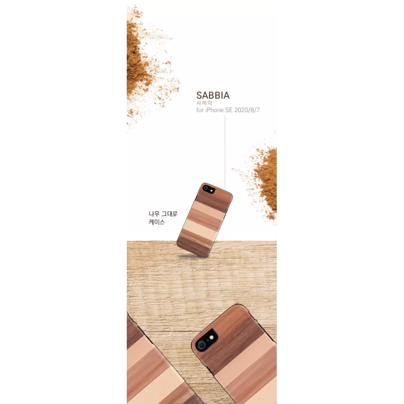 Puzdro na telefón man and wood pre iPhone 7/8 — sabbia čierna