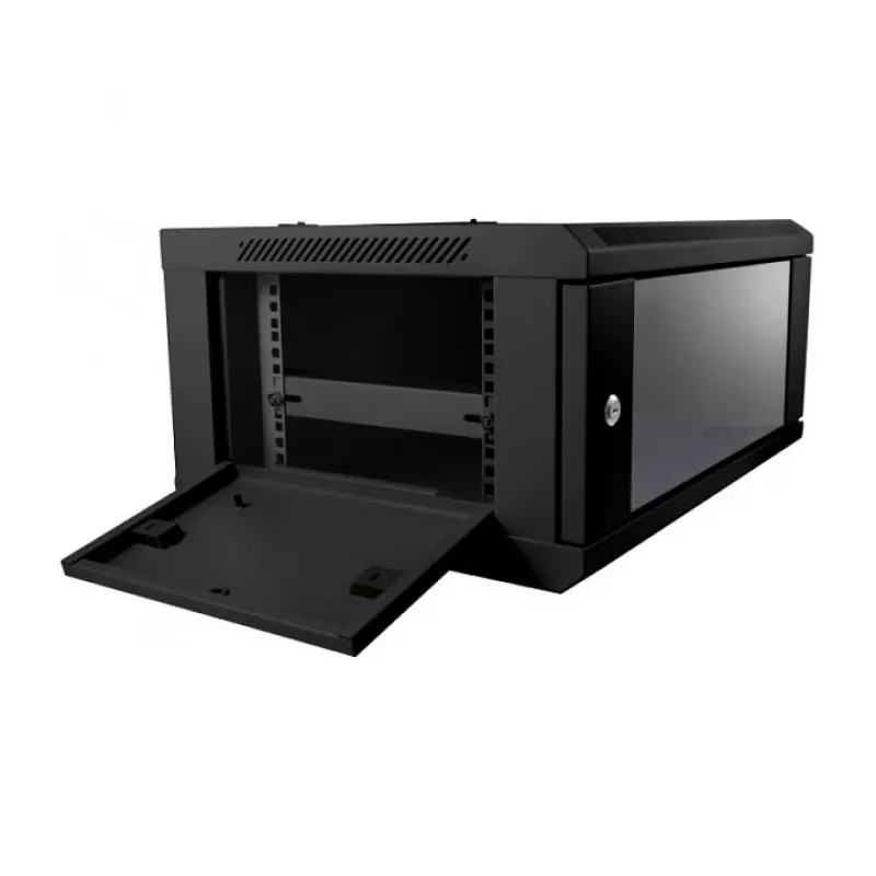 19 inch nástenná skriňa 9HE B600 / T450mm jednodielna čierna SMC-séria