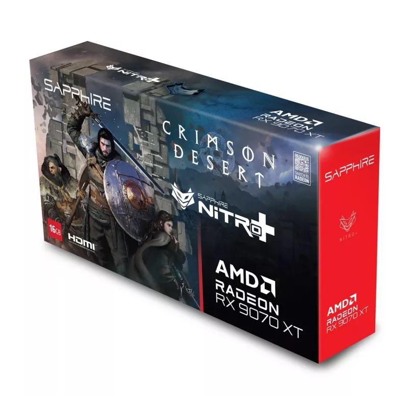 Grafická karta Sapphire NITRO+ Radeon RX 9070 XT OC Crimson Desert Edition — 16 GB GDDR6, 256-bit, PCIe 5.0
