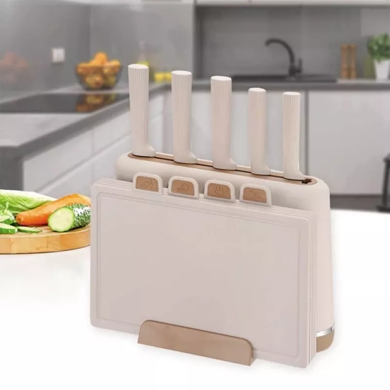 Maestro MR-1412-BEIGE sada nožov s blokom + sada krájacích dosiek béžová