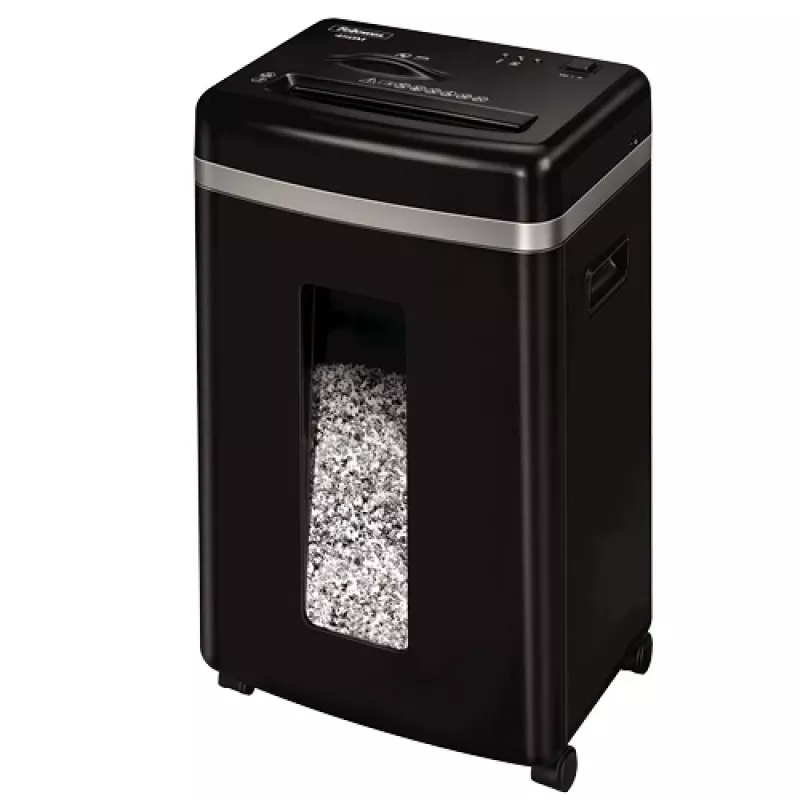 Skartovačka Fellowes Powershred 450M mikrostrih, kapacita 9 listov, 2 x 12 mm, 22-litrová nádoba, čierna