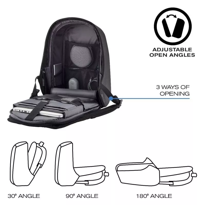 XD Design Bobby Hero Small P705.701 protikradnutý batoh, notebook 13,3 palca, tablet 12,9 palca, 10,5 l, PET, čierny