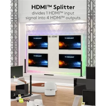 Goobay HDMI™ splitter 1 to 4 (4K @ 60 Hz) (58483)