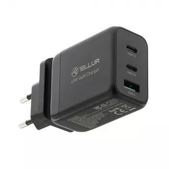 Nástenná nabíjačka Tellur TLL151451 65W, 3-port (2x USB-C, 1x USB-A)