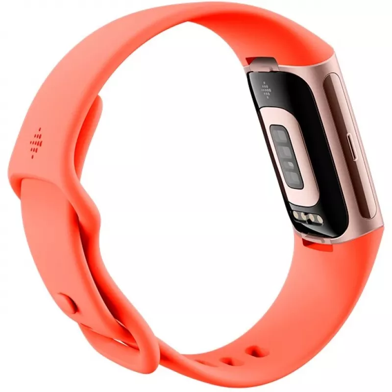 Fitbit Charge 6 - Champagne Gold hliník - merač aktivity s Infinity Band - silikón - koralová - NFC, Bluetooth - 37.64 g (40-56-7910)