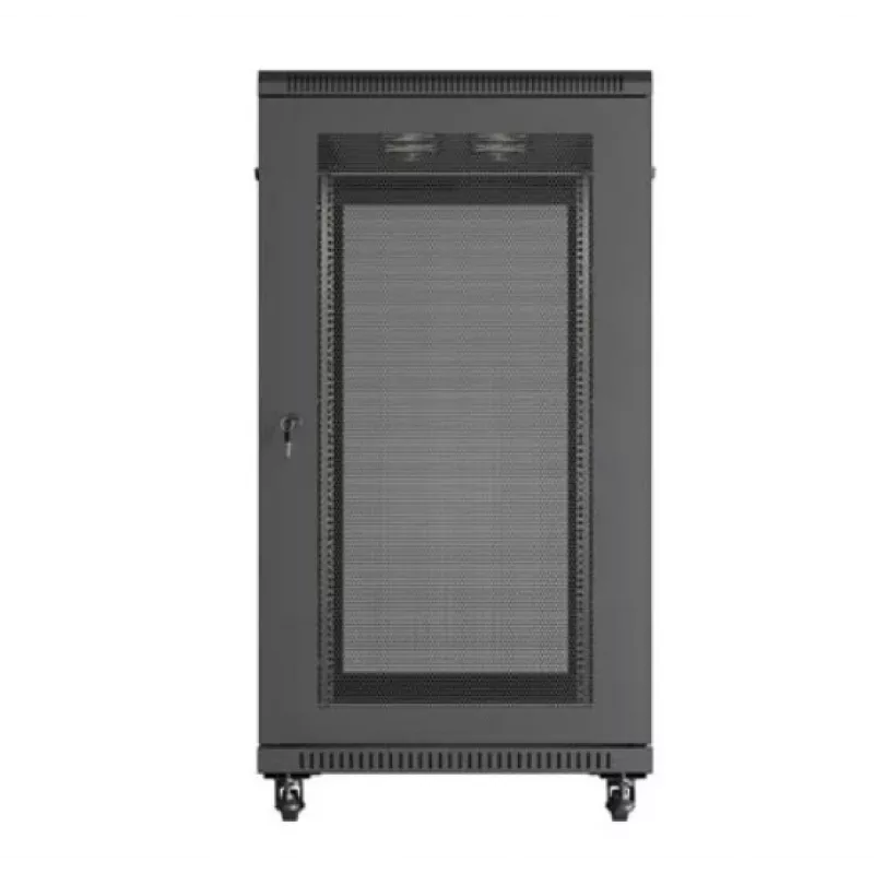 19-palcový rack rozvádzač LANBERG FF01-6222-23B 22U 600x1200 mm čierny perforované dvere